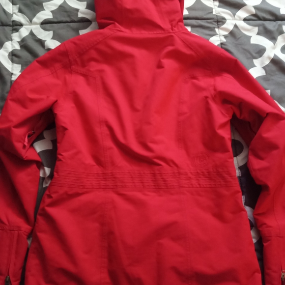 Red Hooded Double-Breasted Jacket - Picture 3 of 7